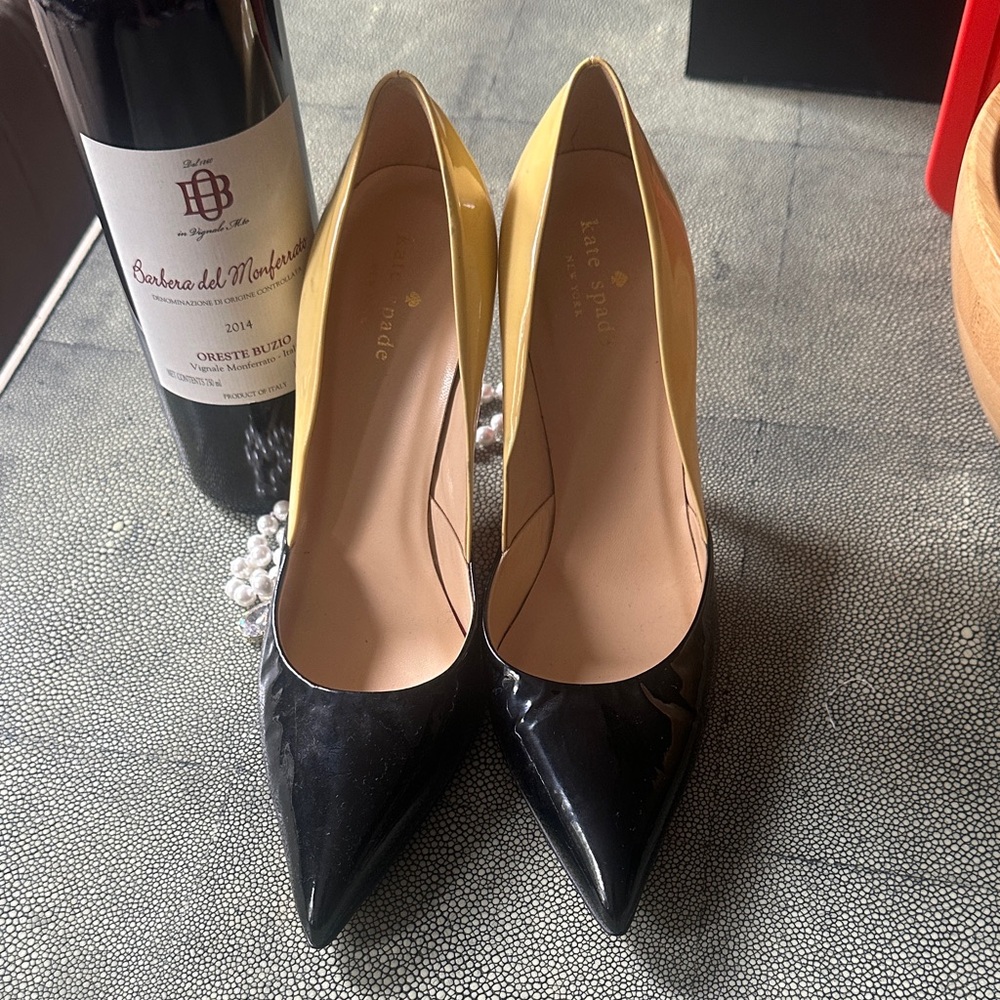 Kate Spade Black and Yellow Heels